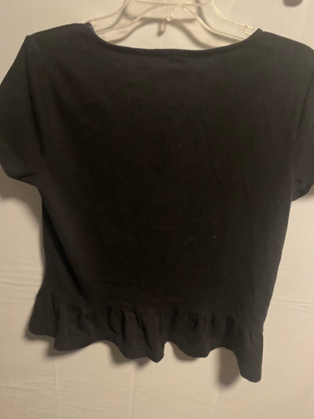 J. Crew Black Short-Sleeve Ruffle-Hem Tee - Picture 7 of 9